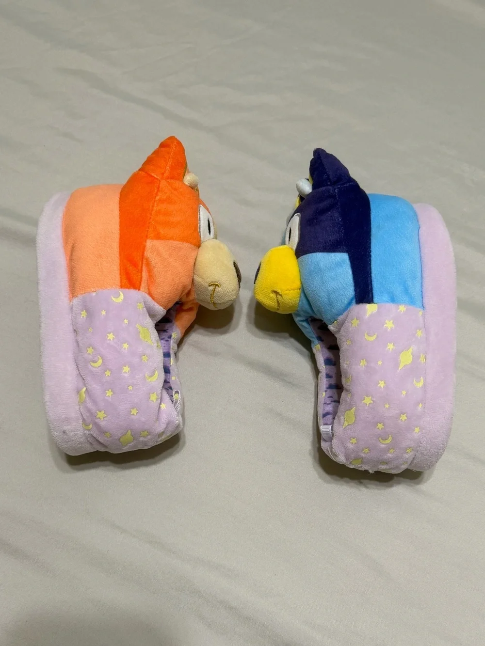 Bluey Plush Kids Slippers - Orange & Blue